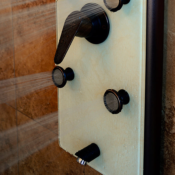 PULSE ShowerSpas White Venetian Glass ORB Shower Panel - Barcelona ShowerSpa