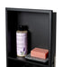 ALFI Built In Shower Shelf w/ Black/White-Stainless Steel + Vertical Double-Shelf (12" x 24")