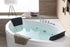 EAGO AM200 Corner Whirlpool Bathtub Rounded Modern Double Seat Tub w/ Fixtures (5-foot)