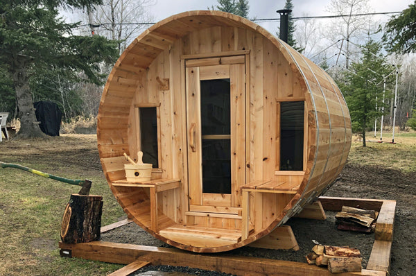 Dundalk Tranquility Outdoor Barrel Sauna with Canadian Timber CTC2345