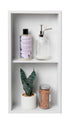 ALFI Built In Shower Shelf w/ Black/White-Stainless Steel + Vertical Double-Shelf (12" x 24")