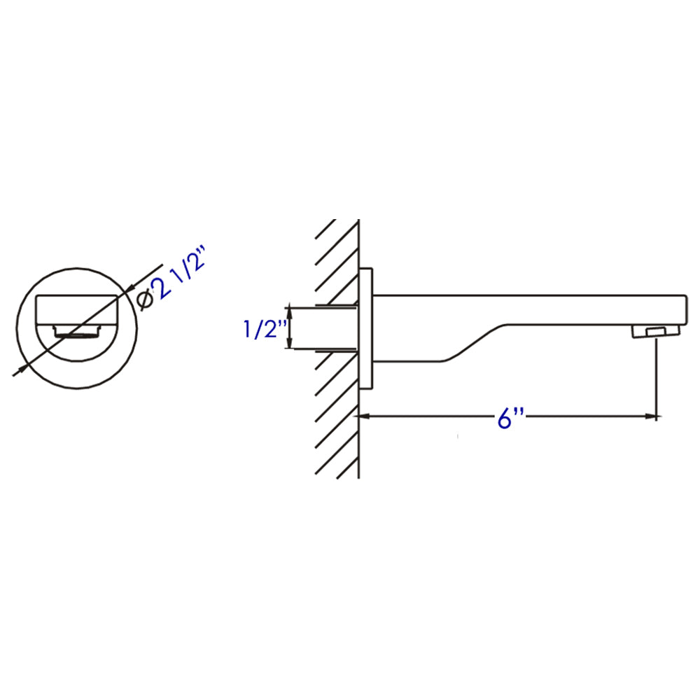 ALFI AB2201 Wallmounted Tub Filler Bathroom Spout