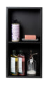 ALFI Built In Shower Shelf w/ Black/White-Stainless Steel + Vertical Double-Shelf (12" x 24")