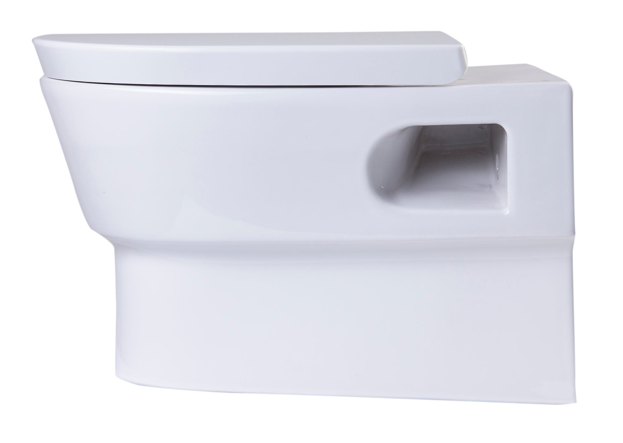 EAGO WD332 Toilet Bowl Modern Wall Mounted Dual-Flush White Ceramic
