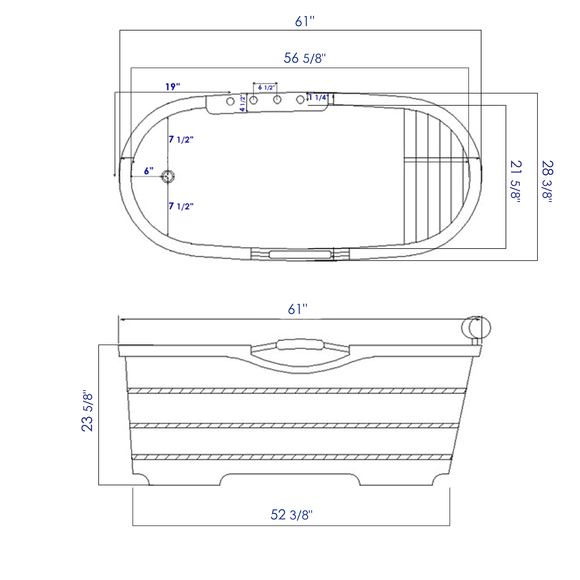 ALFI AB1136 Bathtub Free Standing Cedar Wooden with Tub Filler (61-inch)