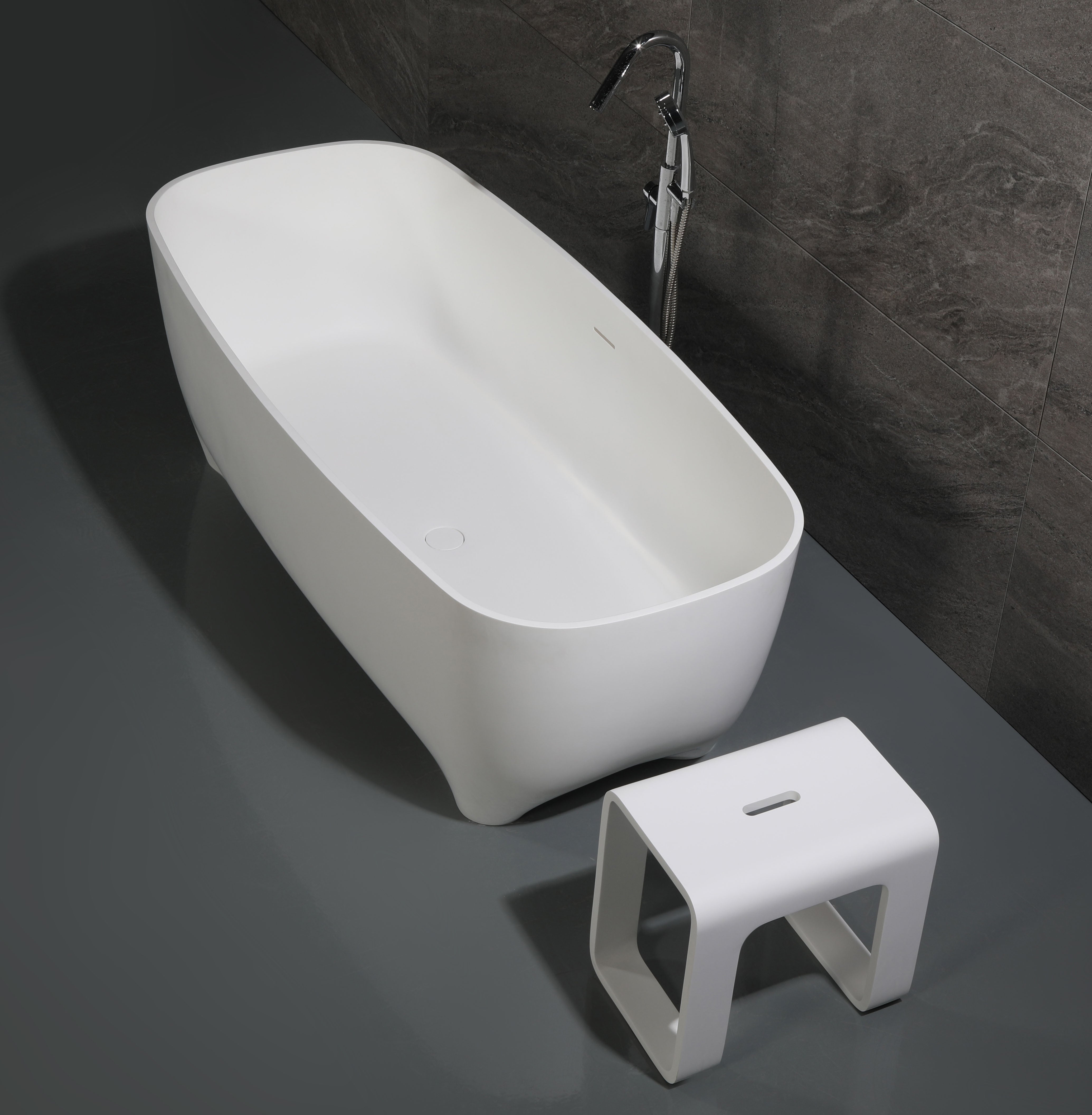 ALFI AB9980 Bathtub White Matte Solid Surface Resin (67-inch)