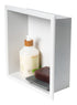 ALFI Built In Shower Shelf w/ Black/White-Stainless Steel (12" x 12")