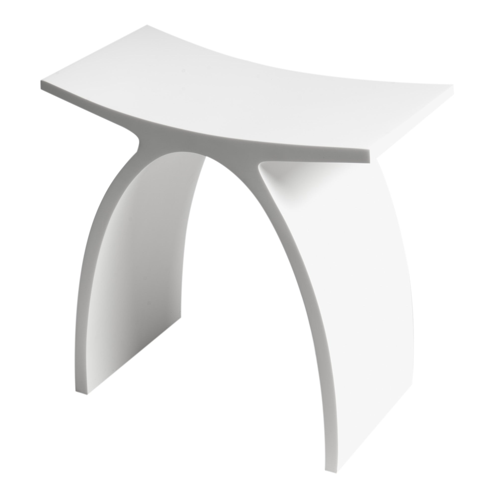 ALFI ABST77 Bathroom & Shower Stool w/ Arched Solid Surface Resin (white/black)