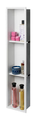 ALFI Built In Shower Shelf Black/White + Stainless Steel (8" x 36")