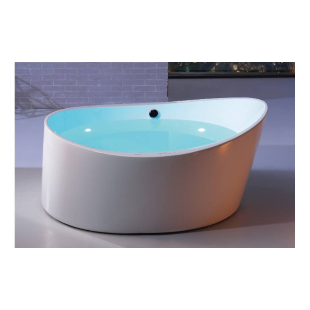 EAGO AM2130 Air Bubble Bathtub Round Free Standing Acrylic (66-inch)