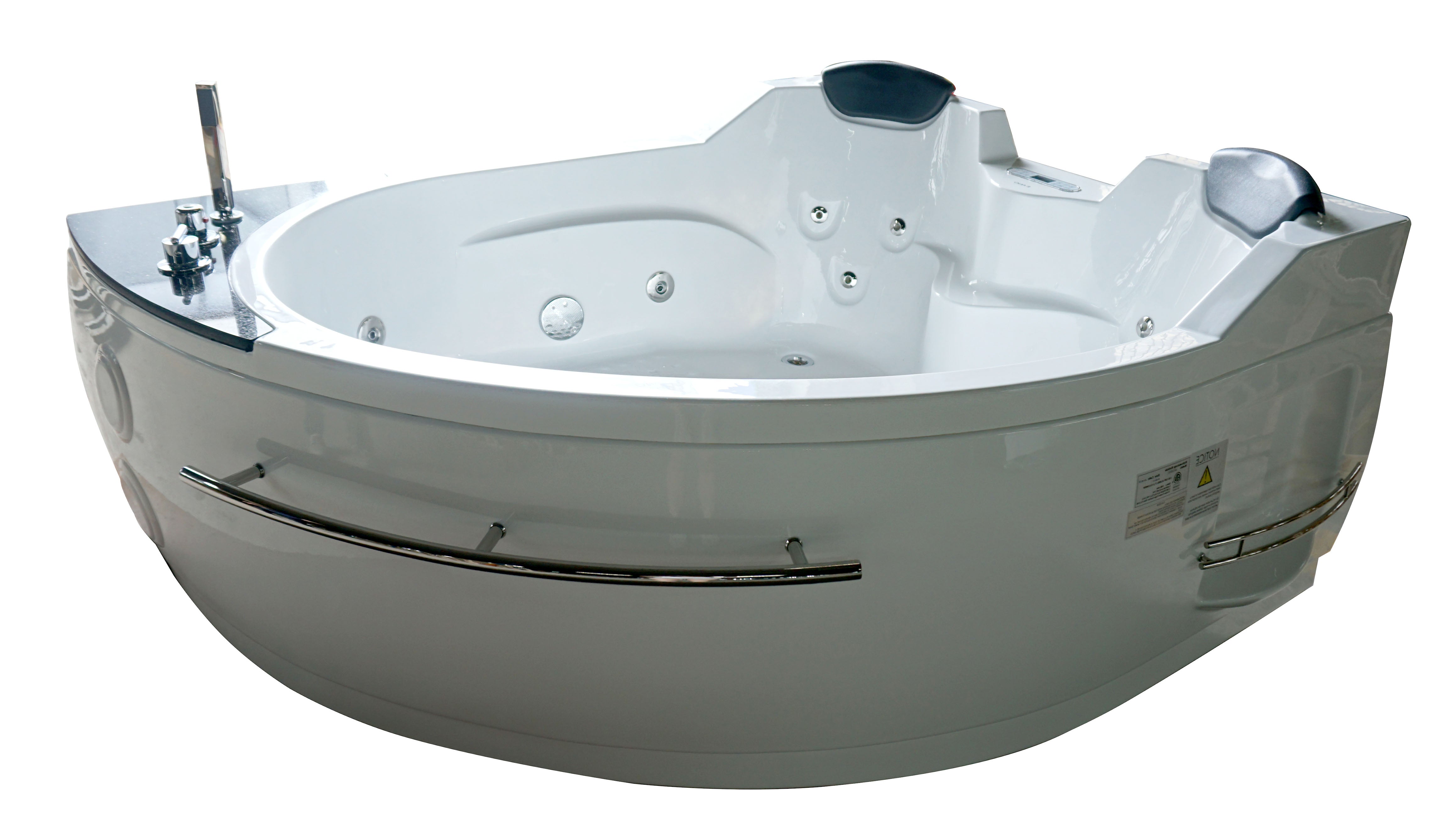 EAGO AM113ETL Corner Whirlpool Bathtub Acrylic White