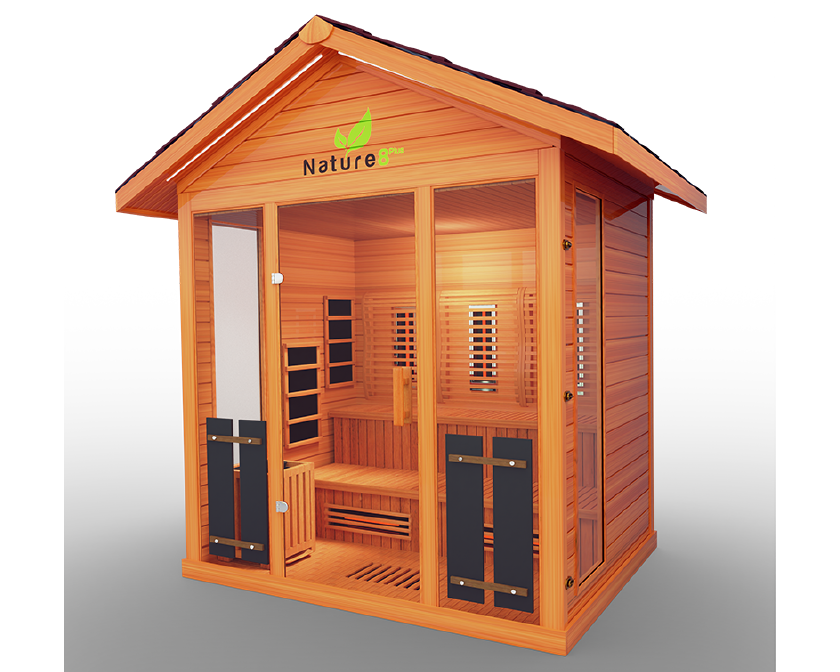 Medical Saunas "Nature 8 Plus" Outdoor Hybrid-Sauna (infrared+traditional)