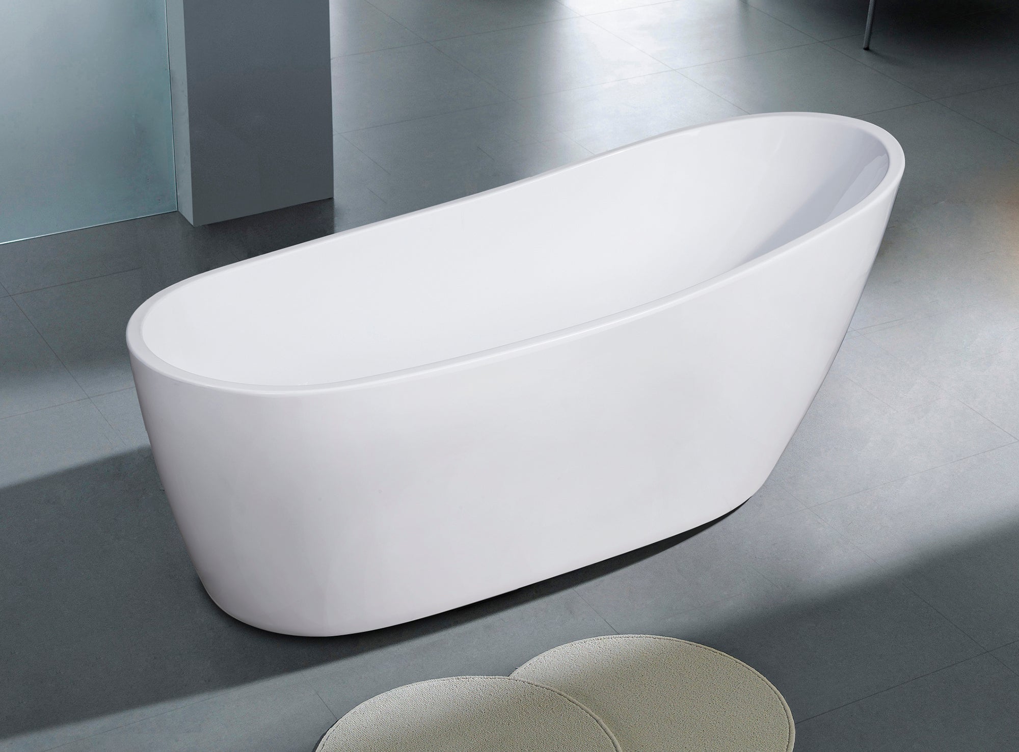 ALFI AB8826 Bathtub White Oval Acrylic Free Standing Soaker (68-inch)