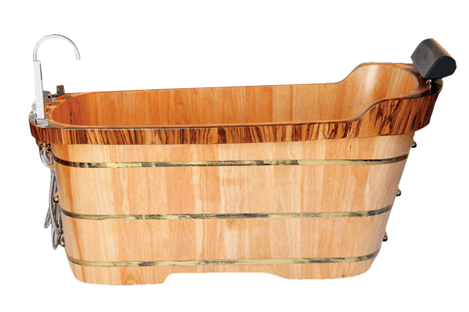 ALFI AB1148 Bathtub Free Standing Wooden with Tub Filler (59-inch)