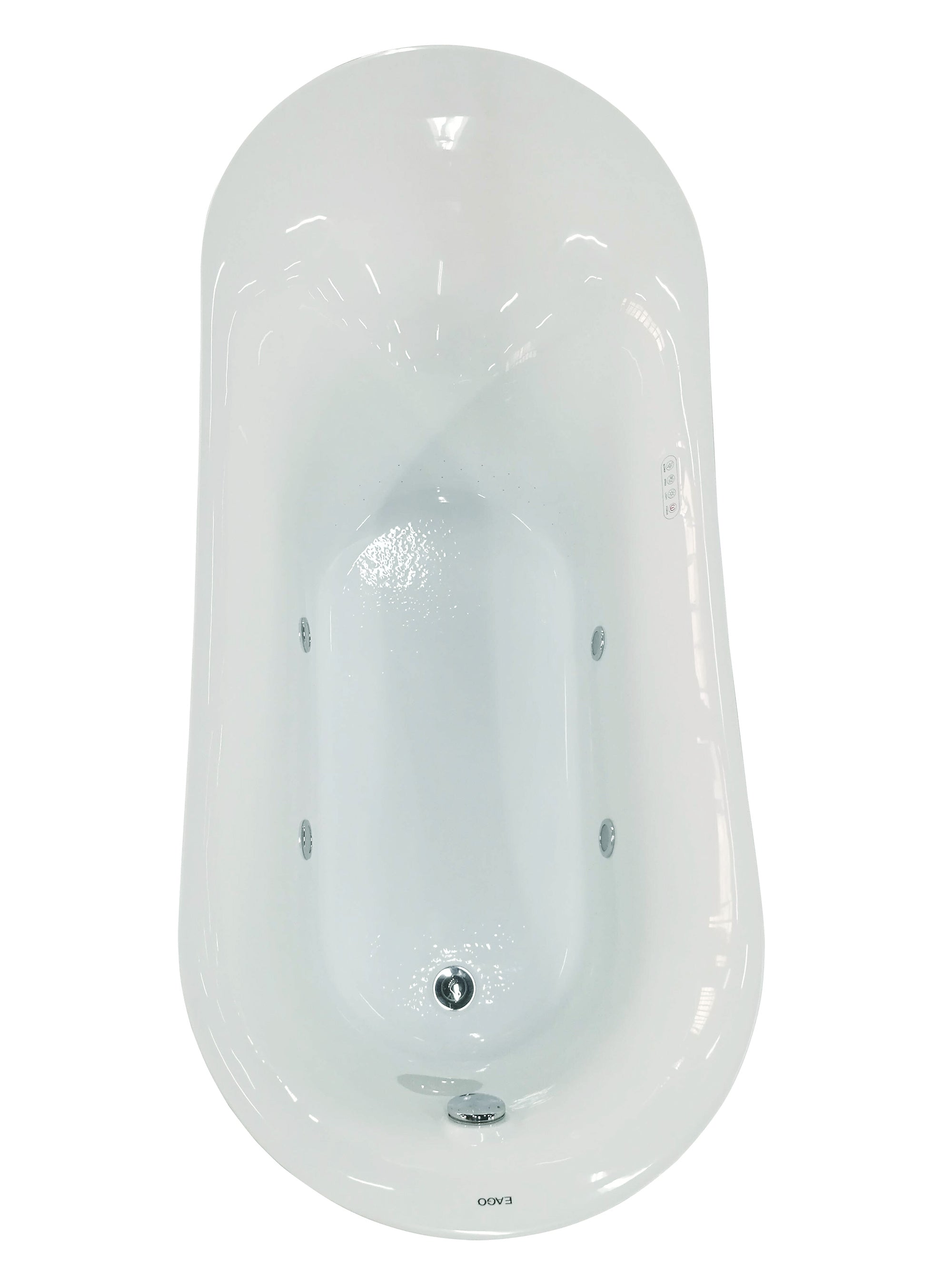EAGO AM2140 Air Bubble Bathtub White Free Standing Oval (68-inch)