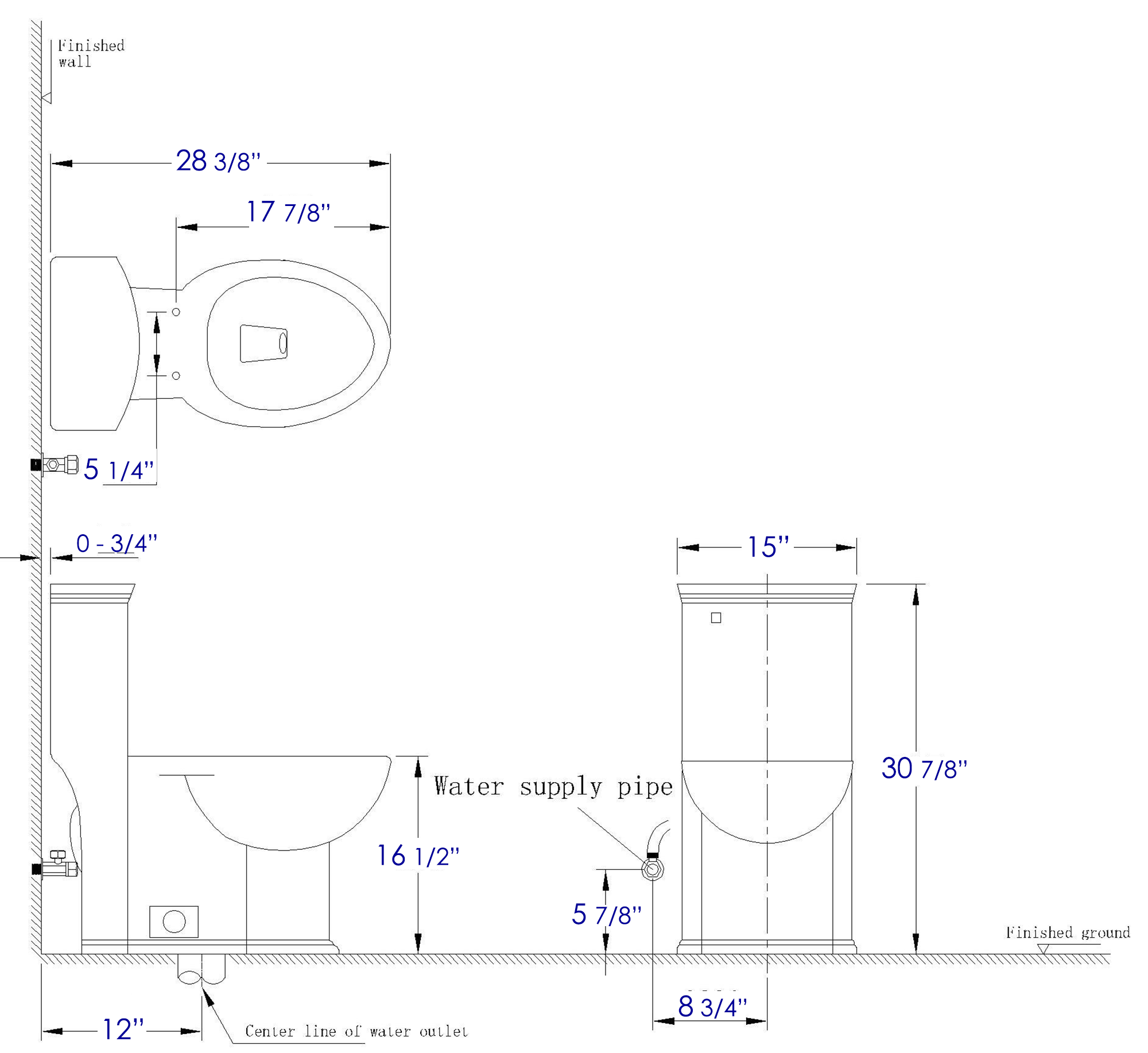 EAGO TB364 ADA Compliant Toilet High Efficiency Single-Flush