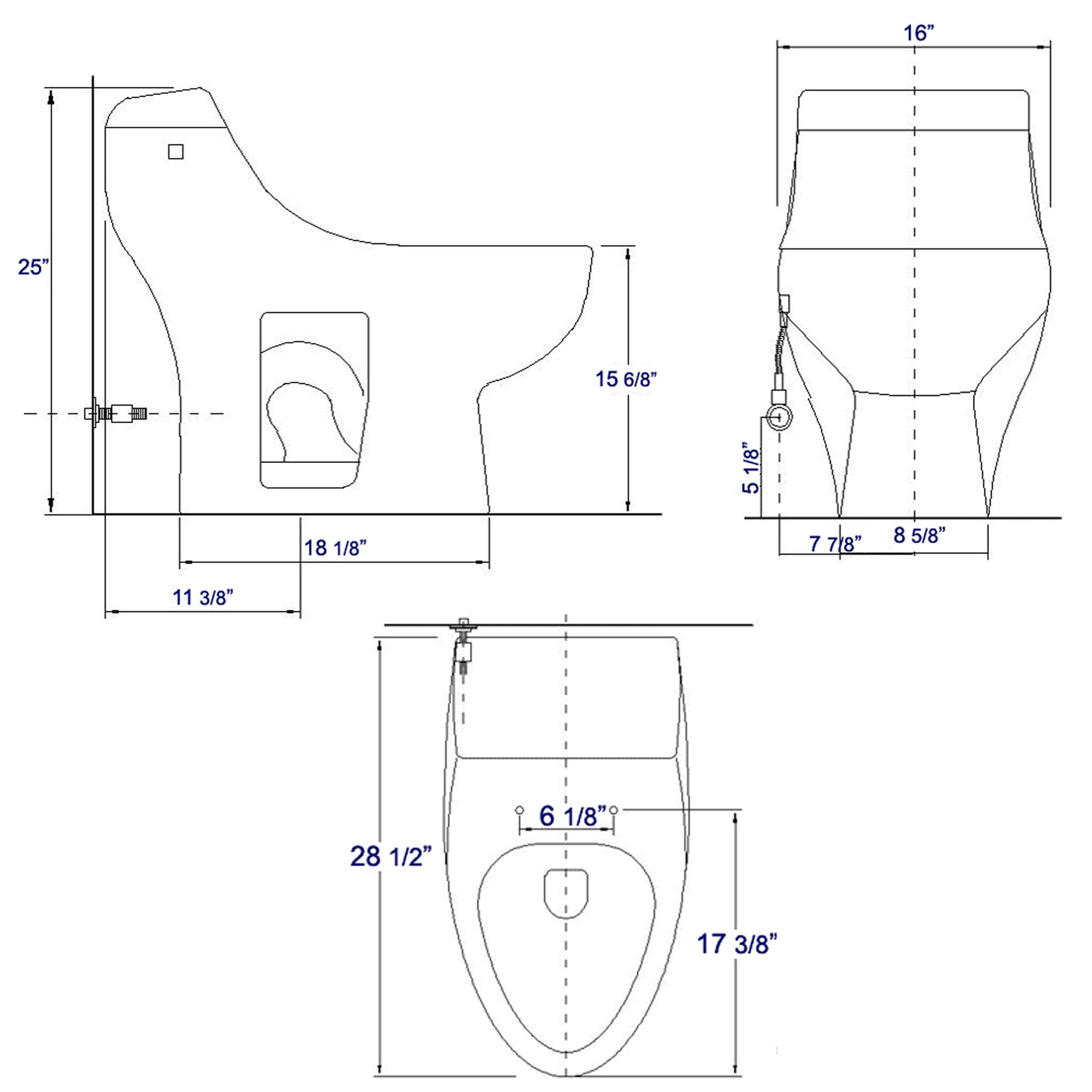 EAGO TB108 Eco-Friendly Toilet Modern-Style w/ High Efficiency Low Flush