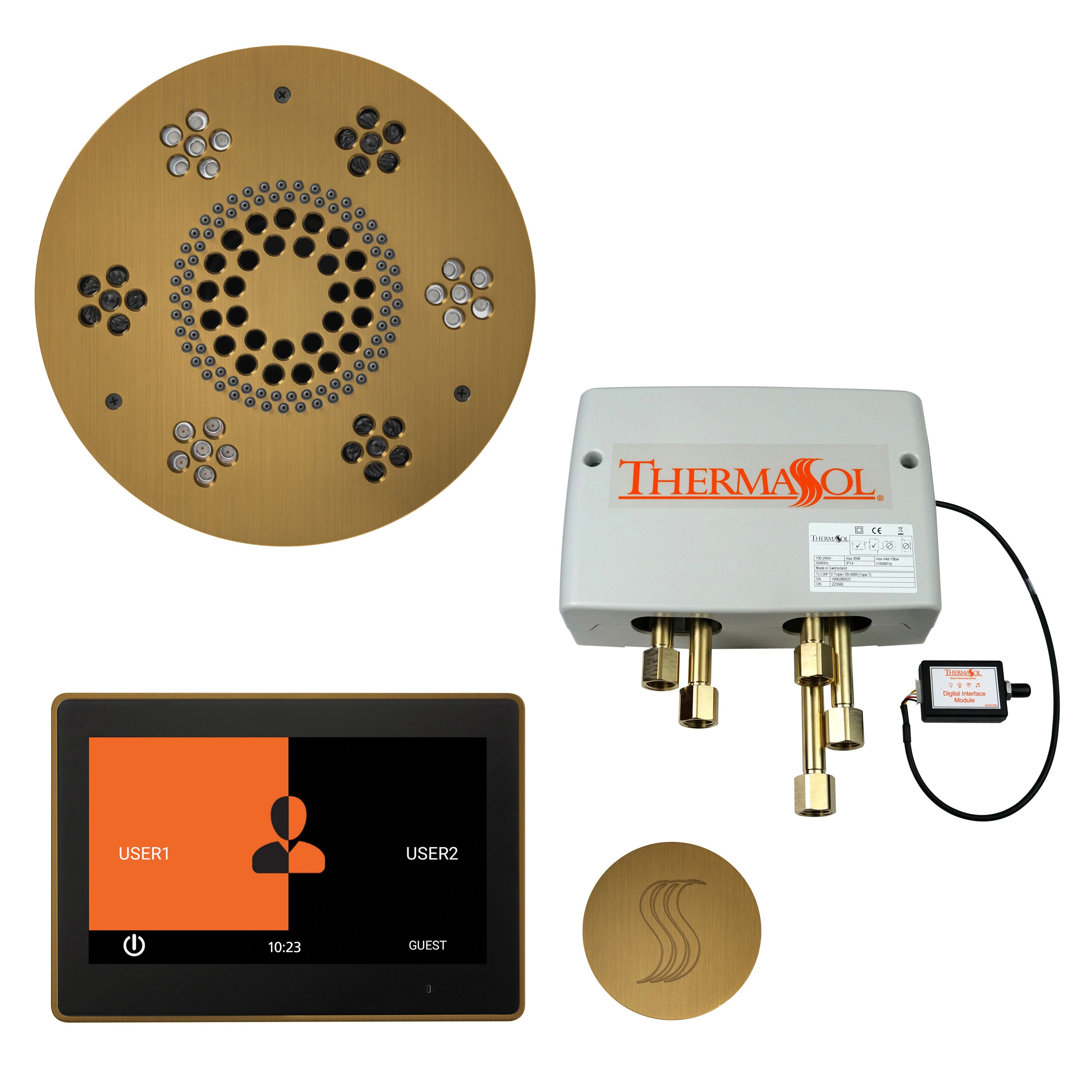 ThermaSol Steam Shower Kit - The Total Wellness Package with 10" ThermaTouch
