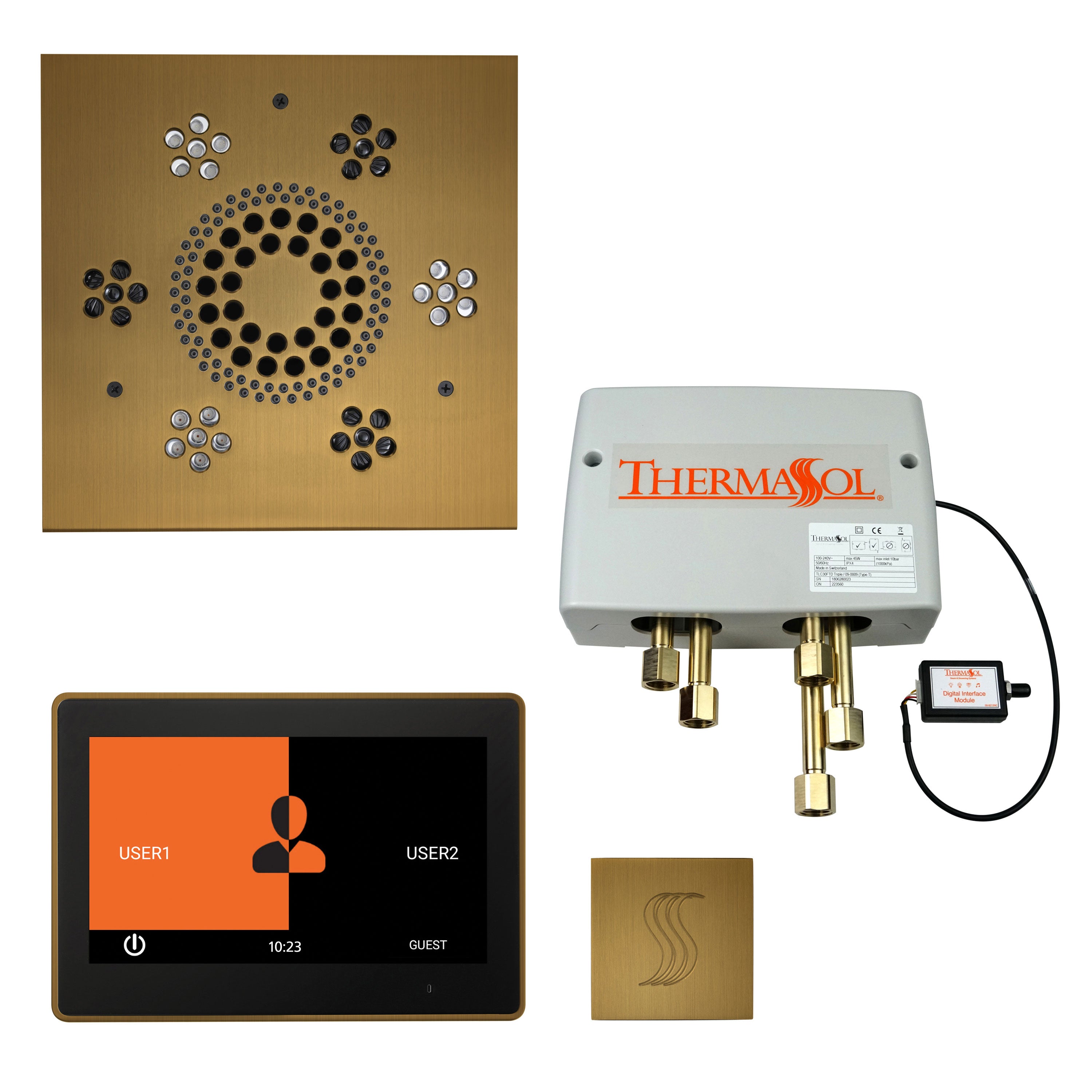 ThermaSol Steam Shower Kit - The Total Wellness Package with 10" ThermaTouch