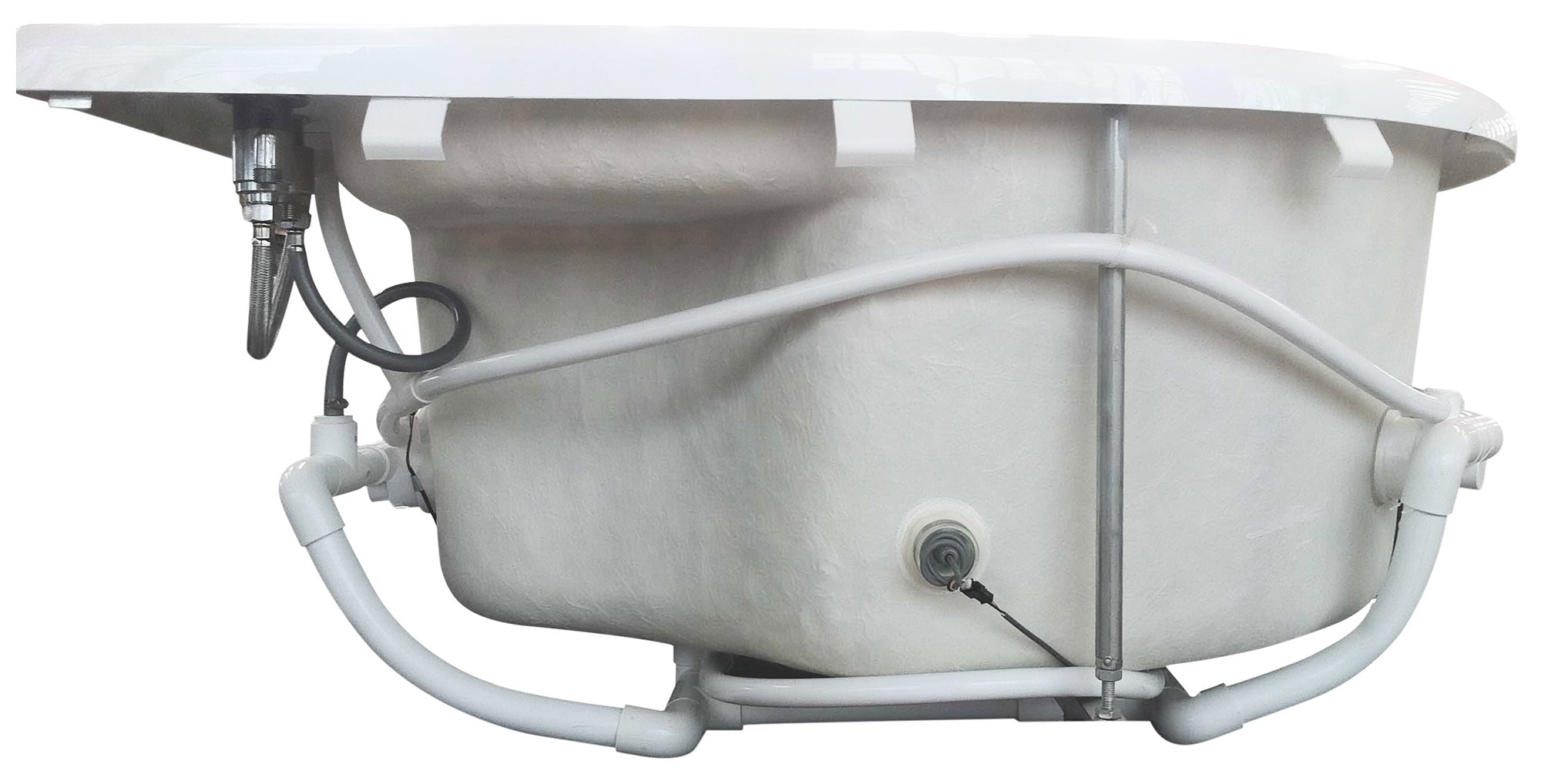 EAGO AM124ETL Corner Whirlpool Tub Acrylic White