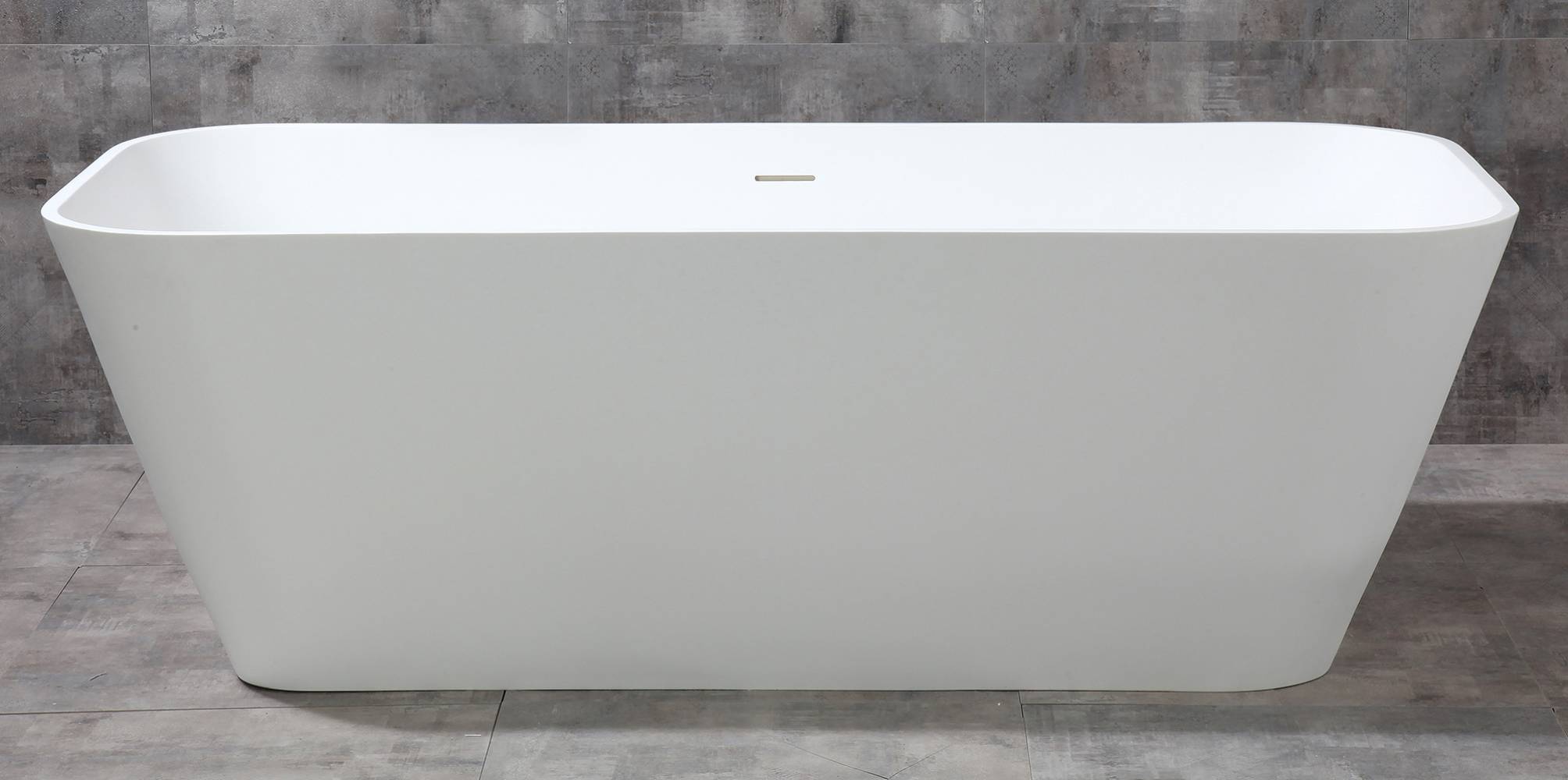 ALFI AB9952 Bathtub White Rectangular Solid Surface Smooth Resin Soaker (67-inch)