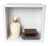 ALFI Built In Shower Shelf w/ Black/White-Stainless Steel (12" x 12")