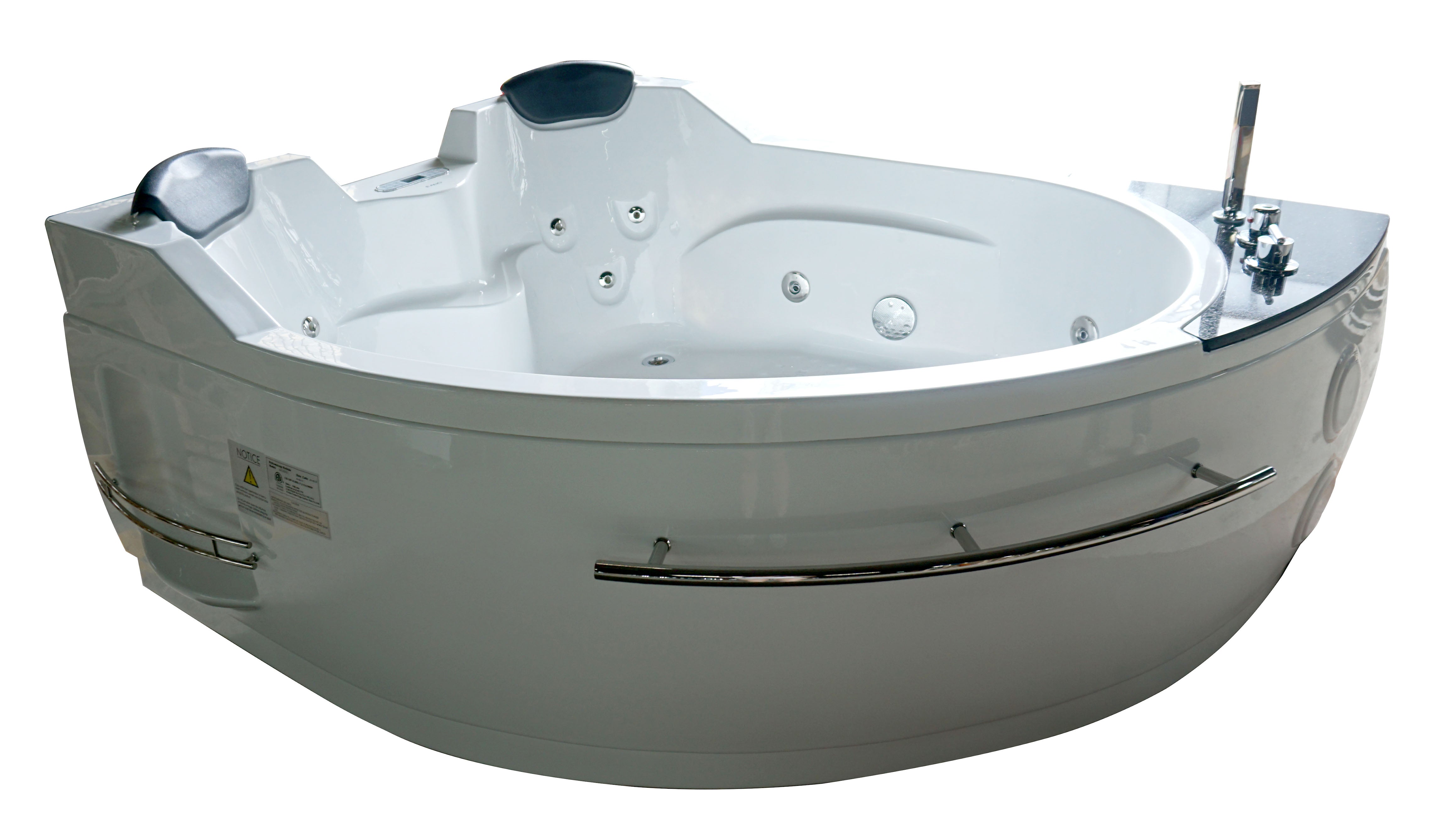EAGO AM113ETL Corner Whirlpool Bathtub Acrylic White