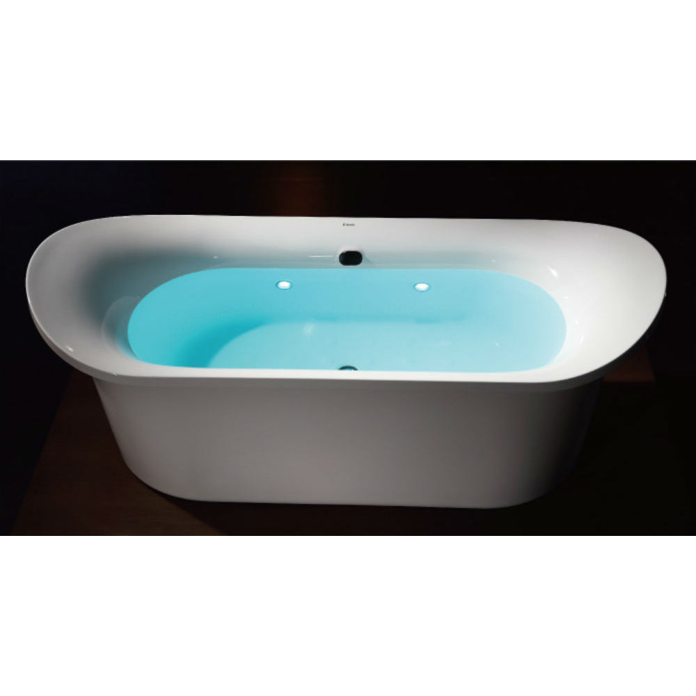EAGO AM1900 Air Bubble Bathtub White Free Standing Oval (74-inch)
